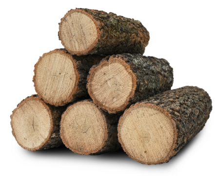 pile of six logs isolated, png