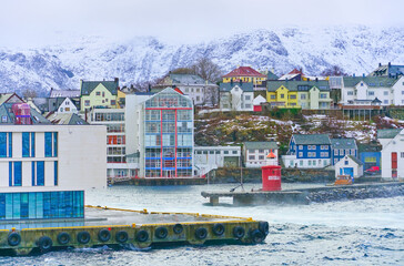 View of Alesund, Norway in winter.