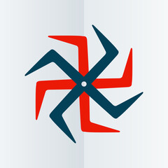 art illustration design icon logo type vector symbol template of flower radial circle round concept modern style