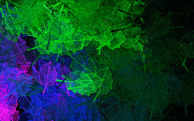 Dark Pink, Green vector elegant template with leaves.