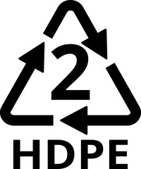 HDPE icon, Packaging Symbol piktogram, transparent backgrounds