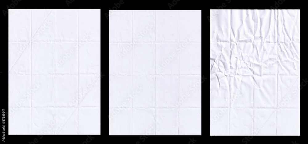 Poster Set of folded paper with grungy texture for background and cover art design. can be used to replicate the aged and worn look for your creative design. old paper for photo texture overlay in retro