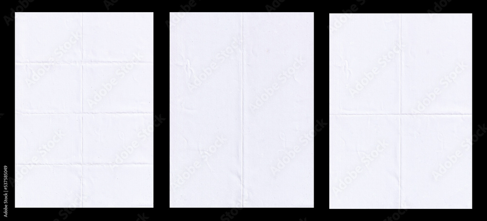 Poster Set of folded paper with grungy texture for background and cover art design. can be used to replicate the aged and worn look for your creative design. old paper for photo texture overlay in retro