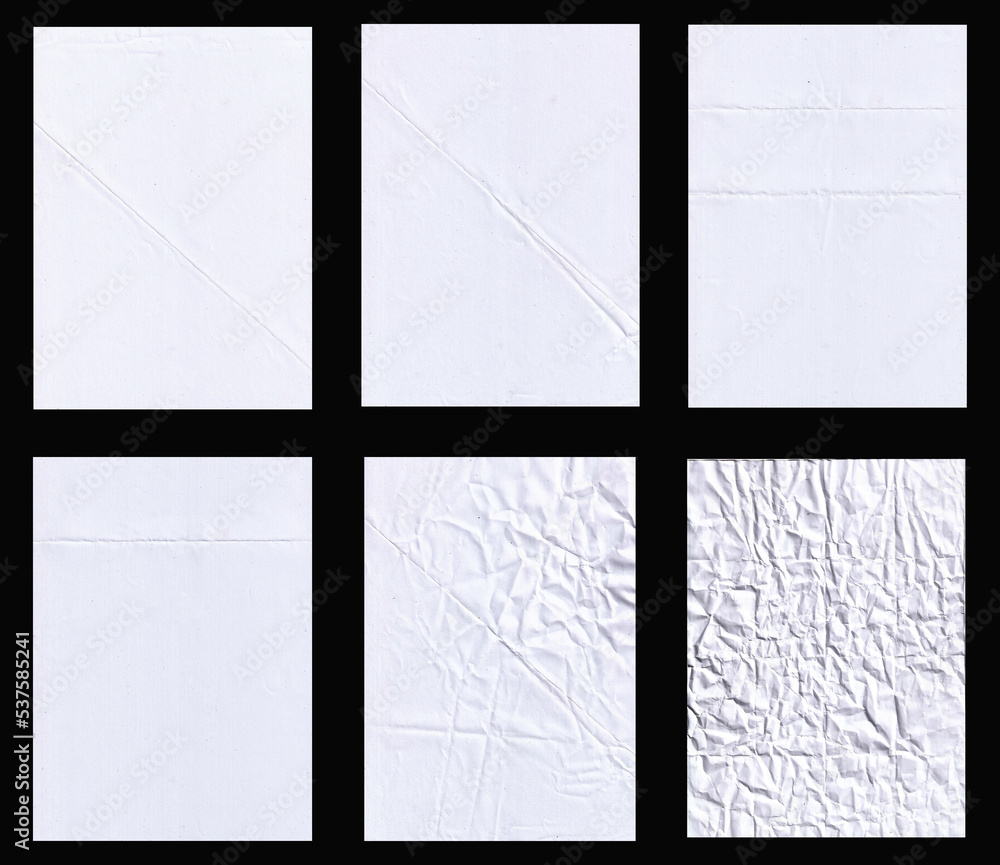 Poster Set of folded paper with grungy texture for background and cover art design. can be used to replicate the aged and worn look for your creative design. old paper for photo texture overlay in retro