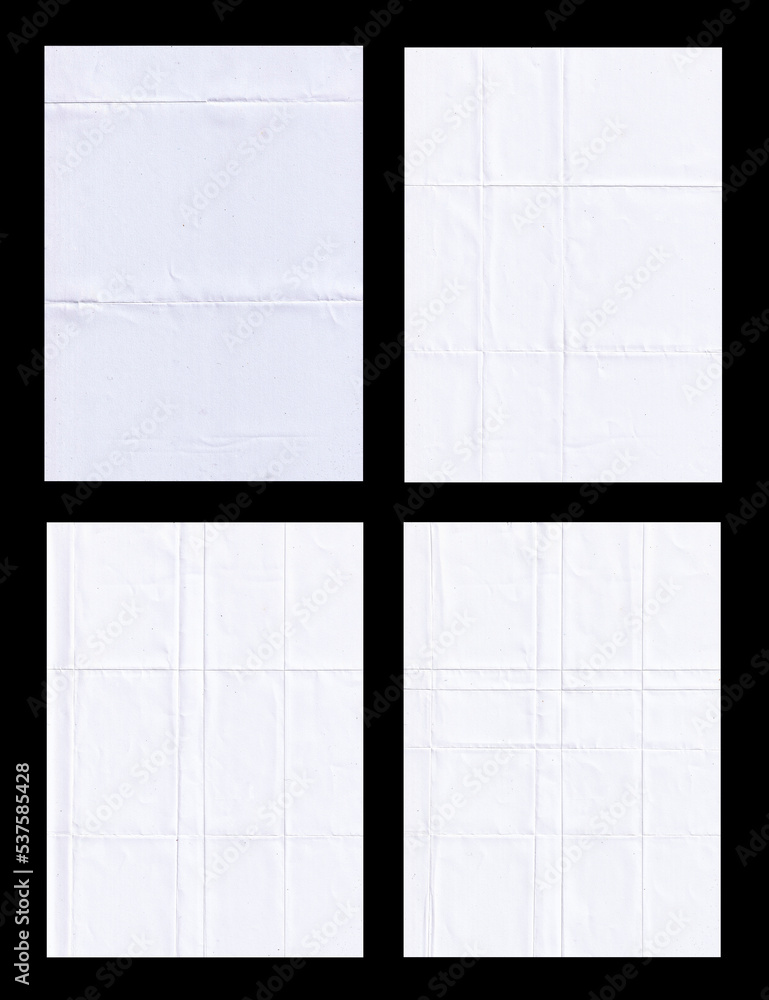 Poster Set of folded paper with grungy texture for background and cover art design. can be used to replicate the aged and worn look for your creative design. old paper for photo texture overlay in retro