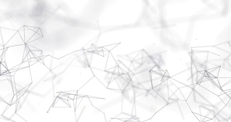 Abstract network of physical devices on the Internet using a network connection with statistics numbers 3d illustration