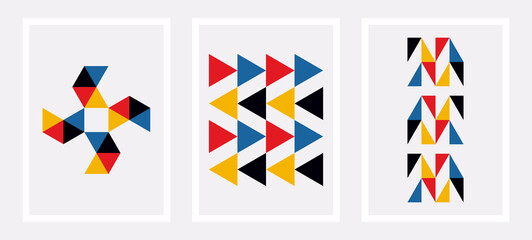 Set of wall art with geometric shape. Geometric wall art design. Geometric art design for wall art, home decoration, print, cover. Wall art with geometric design.