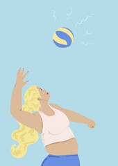 Woman playing volleyball game
