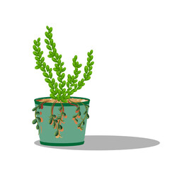 Art Illustration Pattern Seamless symbol icon botanical logo of realistic plant in pot 