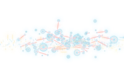 Neural network concept. Connected cells with links.