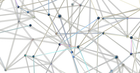 Obraz premium Global network. Blockchain. 3D illustration. Neural networks and artificial intelligence. Abstract