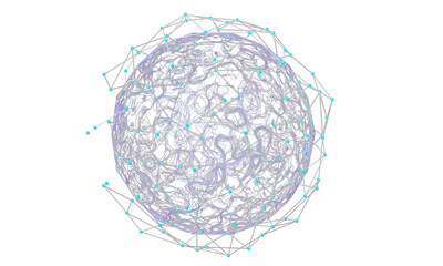 Digital technology background. Network connection dots and lines.