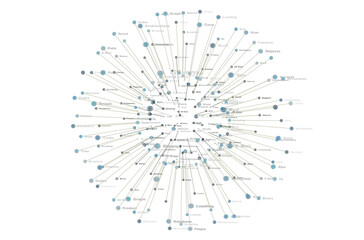 Obraz premium Global network. Blockchain. 3D illustration. Neural networks and artificial intelligence. Abstract
