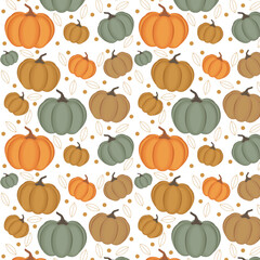 seamless pattern with pumpkins