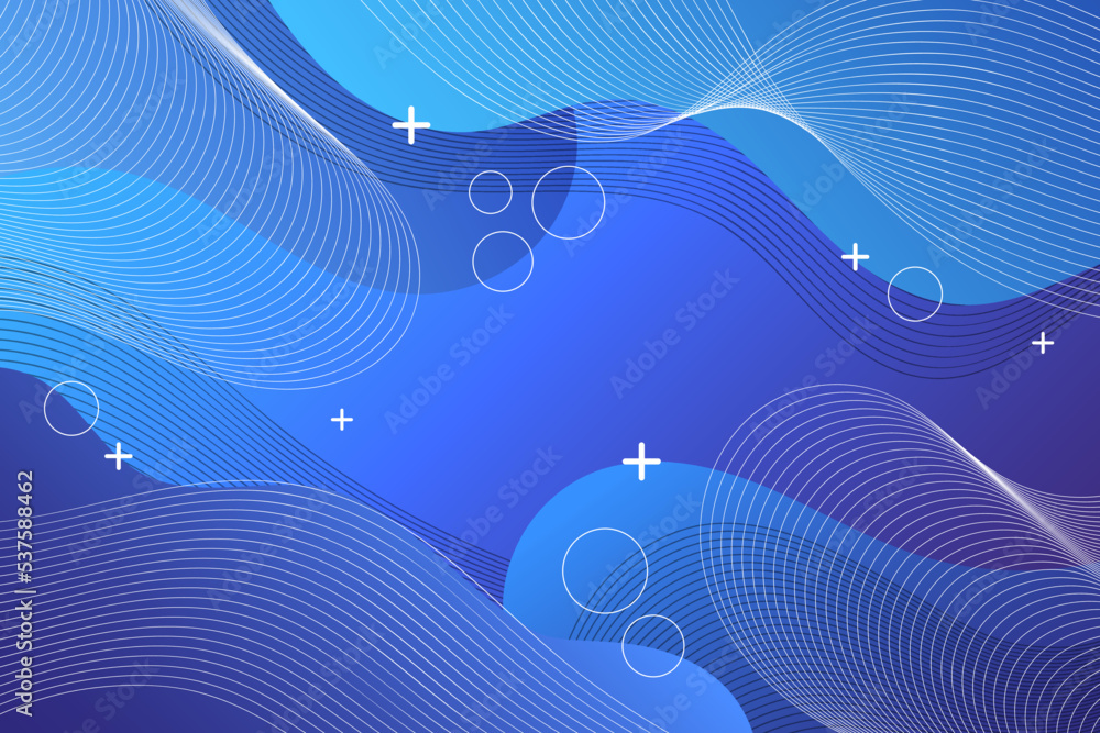 Poster abstract lines and waves background with memphis geometric. banner design template for social media 