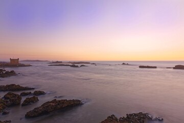 Obraz premium Sunset over Atlantic Ocean in Essaouira, Morocco