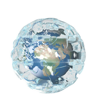 Planet Earth In An Ice Ball