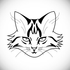 Obraz premium Black outline striped cat