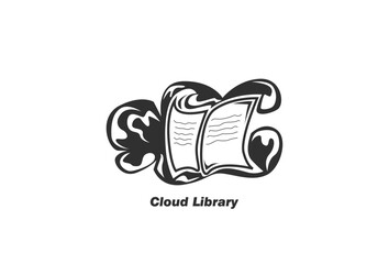 Illustration Vector graphic of Cloud and Book with Minimalist Concept. fit for Cloud Library Logo Design etc.