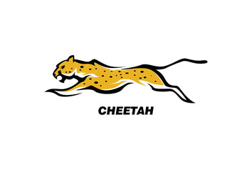 Illustration Vector graphic of Cheetah Fast Run. fit for Animal Wildlife Logo Design etc.