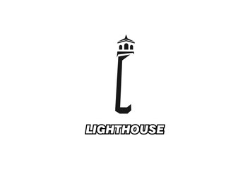 Illustration Vector graphic of Lighthouse On Seaside fit for Marine Concept etc.