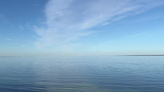 Blue sky and calm sea water.