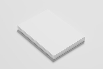 US Letter Size Magazine Brochure 3D Rendering White Blank Mockup