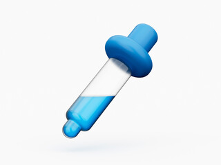 3d Color picker or dropper isolated background. Pipette icon. Medicine dropper. Trendy and modern 3d illustration