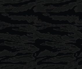 black camouflage pattern, military texture disguise, night print, seamless trendy background.