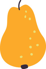Pear doodle. Yellow fruit in hand drawn style