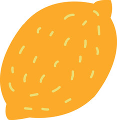 Hand drawn lemon icon. Yellow citrus fruit