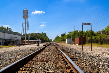 Train stop in Humble, Texas.