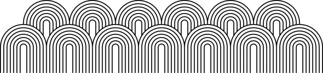 Mid century modern decorative black line border