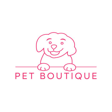 Pet Boutique Logo Design Vector Template simple minimalist