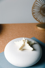 Spa element collection. Beauty treatment items for spa procedures. Light relax room interior