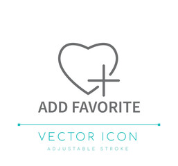 Add Favorite Line Icon