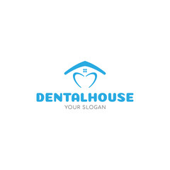 Dental house logo design vector illustration