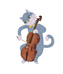cat playing cello © GALINA