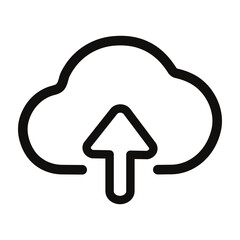 cloud upload icon vector import data storage with arrow up symbol, upload cloud computing icon
