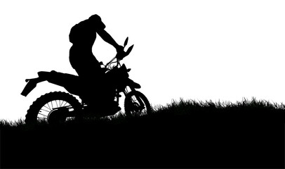 Fototapeta na wymiar silhouette of a biker on a motorcycle