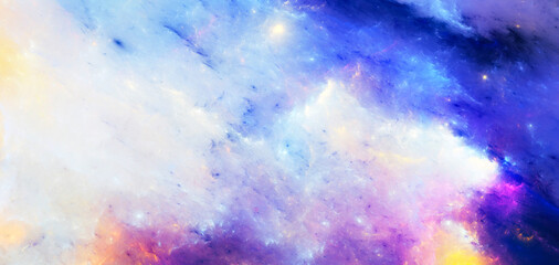 Space clouds. Art painting. Abstract paint background. Fractal artwork for creative graphic design