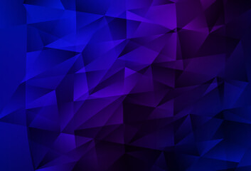 Fototapeta na wymiar Dark Pink, Blue vector backdrop with lines, triangles.