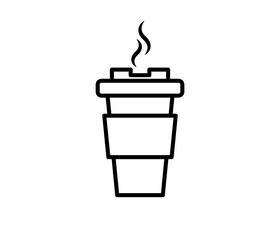 Coffee cup icon. Coffee cup simple silhouette isolated on white background. Website page and mobile app design vector element.
