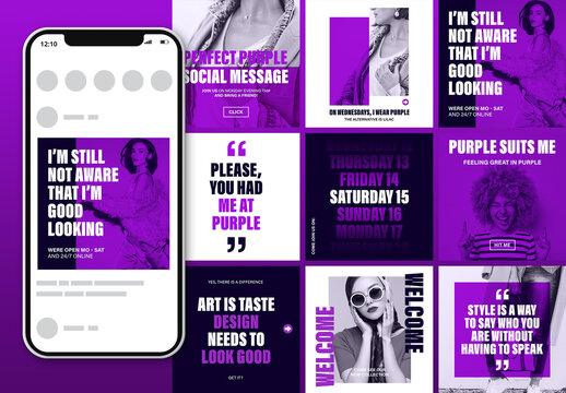 Purple Social Post Designs