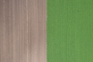 Fototapeta premium Aerial view of dirt and grass