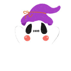 Cute Ghost doodle element for decorative.