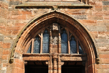 Arched Stone Entrance to Ancient Church 