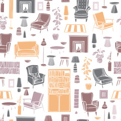 Furniture for the home. Vector  pattern