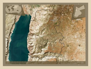 Madaba, Jordan. High-res satellite. Labelled points of cities