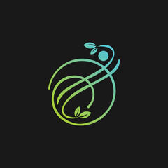 creative logo design of human or people tree symbol